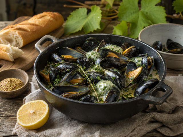Sinisimpukat Burgundin tapaan